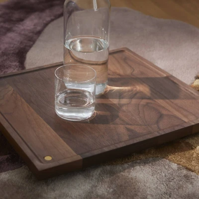 Image of AYTM Sessio tray, walnut, length 39.5 cm, walnut wood
