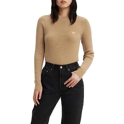 Image of Levi&#039;s Women&#039;s Crew Rib Pullover Sweater, Travertine, XS