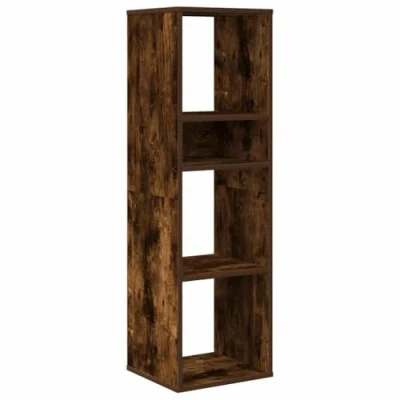 Image of vidaXL Book Cabinet/Bookshelf Smoked Oak, Engineered Wood, 34x31x112cm Stylish Home Storage Solution