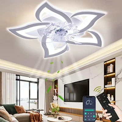 Image of Wildcat Ceiling Fans with Lights, Modern LED Dimmable Light Fan and Remote Control, Quiet, Creative 5 Lights Design, for Bedroom, Kitchen, Dining Room
