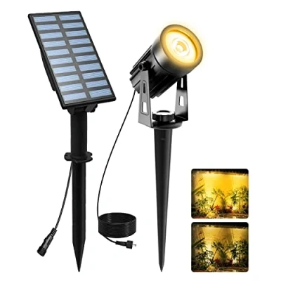 Image of T SUNUS Solar Garden Spot Lights, LED Light Outdoor Waterproof Auto ON/Off for Garden, Driveway, Pathway, Pool Area, Christmas Decorations(Warm White 3000K)