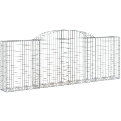 Image of vidaXL Arched Gabion Baskets 9 pcs 300x30x100/120 cm Galvanised Iron