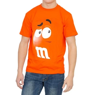 Image of M&amp;M M&amp;M&#039;s Candy Silly Character Face Orange T shirt Tee (Adult X Small)