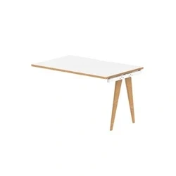 Image of Oslo 1200mm Single Row Ext Kit White Top Natural Wood Edge Frame
