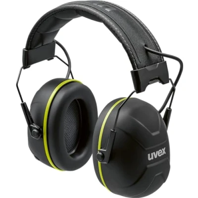 Image of Uvex aXess One 2.0 Active Ear Defenders with Bluetooth 5.2 Technology, SNR 31 dB &amp; IP54, Suitable for Outdoors, Robust Temples, black/lime, Size
