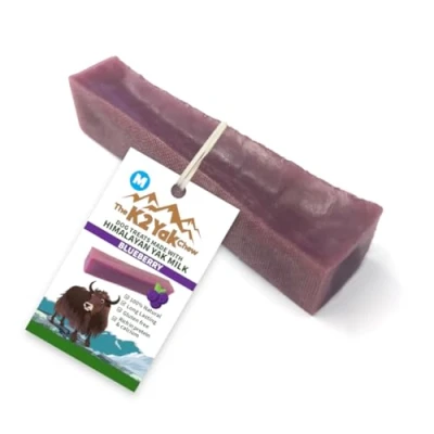 Image of the K2 Yak chew Dog Treats Blueberry 100% Natural and Long Lasting (M (Pack of 2))