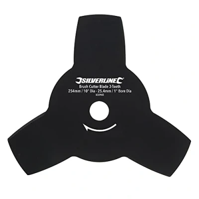 Image of Silverline Brush Cutter Blade 3 Tooth 254mm / 10&quot; Dia 25.4mm 1&quot; Bore