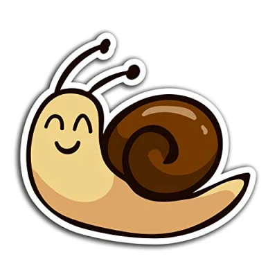 Image of 2 x 10cm Fun Cartoon Snail Vinyl Stickers Travel Sticker Laptop Luggage #23604 (10cm Wide)