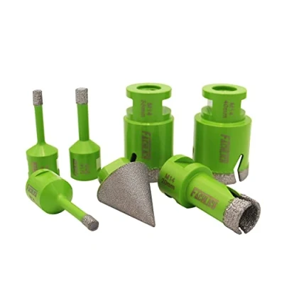 Image of FACHLICH Diamond Drill Core Bits Set 6/6/8/20/35/40mm Tile Hole Saw Kit with 35mm Beveling Chamfer Bit for Porcelain Granite Marble