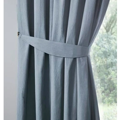Image of Fusion Light Blue Curtain Tie Backs (71 x 14cm) 2 Pieces Accessories for Living Room/Bedroom Matching Curtains Available Polycotton Holdbacks in Baby