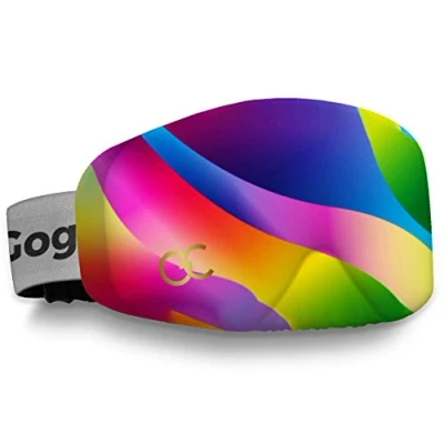 Image of GogglesCover: Protective ski and snowboard goggles cover,rainbow flow design