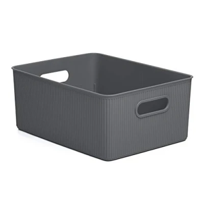 Image of Tatay Large Multipurpose Sort Basket Holds 15 Liters, Anthracite Grey, 29.4 x 38.5 16