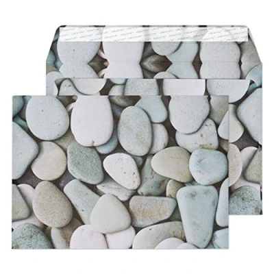 Image of Blake Creative Senses C5 162 x 229 mm 135gsm Peel &amp; Seal Natural Finish Wallet Envelopes (NT357) Purbeck Pebbles Design Pack of 125