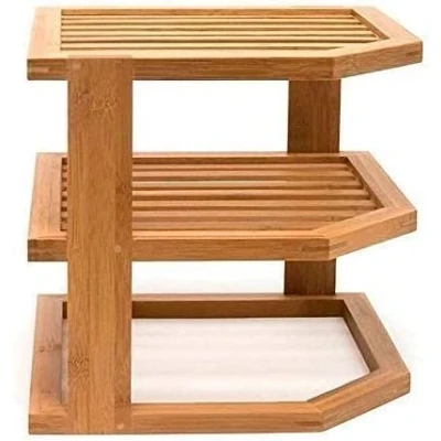 Image of HOMION Plate rack 3 Tier Corner Cupboard Organizer Shelf Storage Space Saver Unit Tidy Free Standing