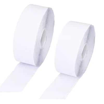 Image of mumbi Self Adhesive Velcro Tape with Hook and Fleece, Extra Strong Fastening, 38 mm x 2 Metres, White