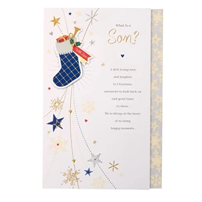 Image of What Is A Son? Traditional Embellished Christmas Card Special Xmas Cards