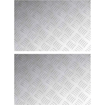 Image of vidaXL Aluminum Checker Plates 2 pcs Non Slip 24x16 in