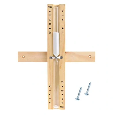 Image of XLKJ Wooden Sauna Hourglass 15 Minutes Clock Wall Mount Rotating Sand Timer
