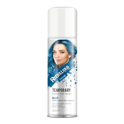 Image of hair colour spray 125ml temporary made in UK ultimate coloured wash out kids &amp; adults (Blue)