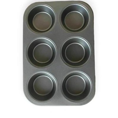 Image of Deep and Jumbo Muffin Tray 6 Cup Large Silicone Muffins Pan, Non Stick Giant Cupcake Tin, Silicon Bakeware, Baking Case, Mould for Yorkshire Pudding, Bun, Cupcakes