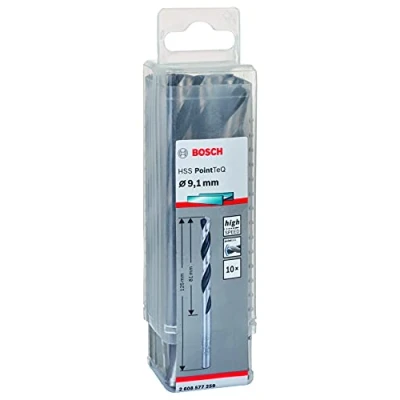 Image of Bosch Professional 10 Piece PointTeQ HSS Twist Drill Bit (for Metal, 9.1 x 81 125 mm, Driver Accessories)