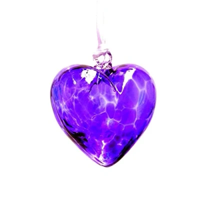 Image of Milford Collection Glass Friendship Heart Small Purple