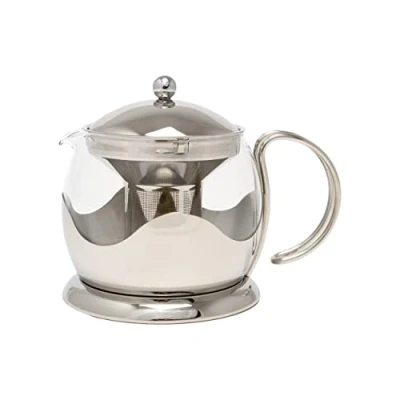 Image of La Cafetière Teapot Glass Loose Leaf with Infuser, 1 L, Silver