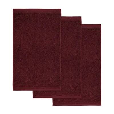 Image of Möve 3er set Superwuschel guest towel 30 x 50 cm made of 100% cotton, burgundy