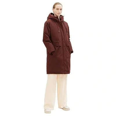 Image of TOM TAILOR Women&#039;s 1037561 Raincoat with Quilting and Hood, 30337 raisin, M