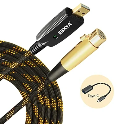 Image of XLR USB Cable EBXYA to Female Mic Link Converter for Computer Music Recording Microphone (3m/10ft)