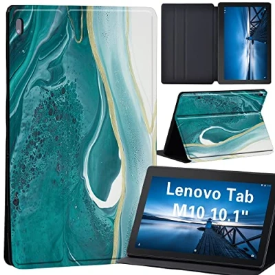 Image of Case for Lenovo Tab M10 TB X605F/ X605L/ X505F/ X505L Leather Stand Cover 10.1 Inch Tablet (emerald green)