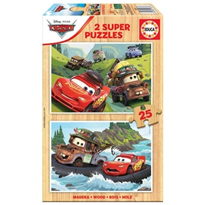 Image of Educa rayo_mcqueen Disney Cars 2 x 25 Piece Wooden Children&#039;s Puzzles. +4 Years. Ref. 18877, Multicoloured