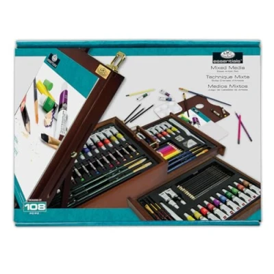 Image of Royal &amp; Langnickel R&amp;L 102 Piece Mixed Media Dark Easel Set