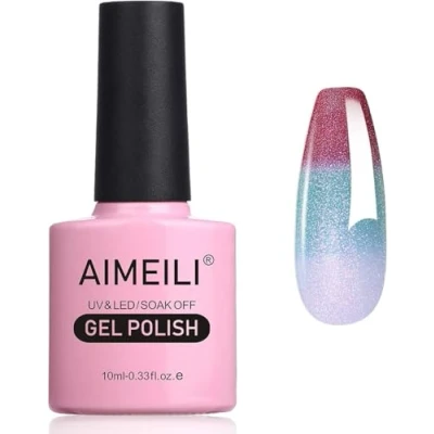 Image of AIMEILI Chameleon Gel Nail Polish, Thermal Polish Shimmer Color Changing Soak Off UV/LED for Art Salon DIY Home, Easy to Apply 10ml 005