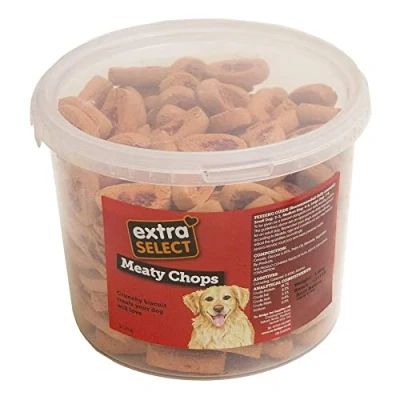 Image of Extra Select Chop Shaped Dog Treat Biscuits in a 3ltr Bucket (approx 200 biscuits)
