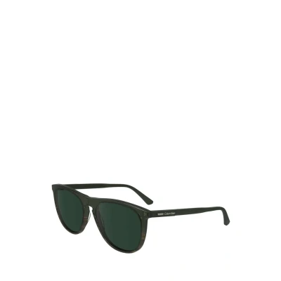 Image of Calvin Klein Sunglasses, Men&#039;s, Size: 55, Green striped brown