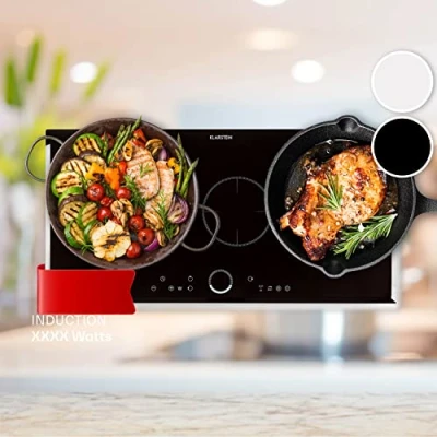 Image of Klarstein Induction Hob, 5800W Electric Hob Cooker, 3 Ring Pan Built In Table Top Cookers w/ Hobs, Touch Control,