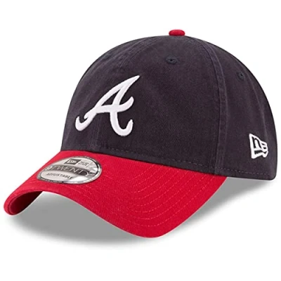 Image of New Era MLB Khaki Core Classic 9TWENTY Adjustable Hat Cap One size Fits All, Atlanta Braves,