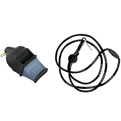 Image of Fox 40 Sonik Blast CMG Whistle with Lanyard, Black