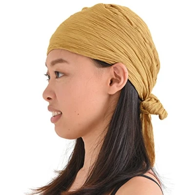 Image of CHARM Pirate Hat Head Scarf Turban Bandana Cap Boho Chic Womens Mens Adult Costume Casualbox Mustard