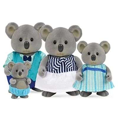 Image of Li&#039;l Woodzeez Canberra Koala Family 5pc Toy Set with Miniature Animal Figurines and Storybook Toys Accessories for Kids Age 3+