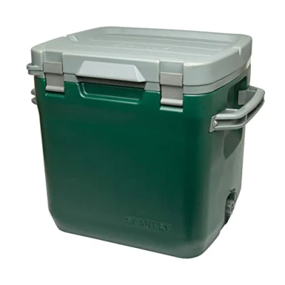 Image of Stanley Adventure Outdoor Cooler 28.3L Ice Cold For 4 Days Holds 40 Cans Double Wall Foam Insulated BPA Free Heavy Duty Camping Box Doubles as Seat Rugged Travel Coolbox Green