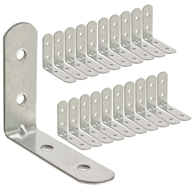 Image of OMIDEAS 20 x Angle Bracket (30 30 16) 90 Degree L Shape Corner Brace Plate Wood Metal Connecting Fixing Joining Repair Support Galvanised Connector