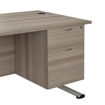 Image of Jemini 2 Drw Fxd Ped Grey Oak KF79862