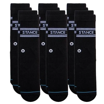 Image of Stance Crew Sock Basics 6 Pack (Black, Small)