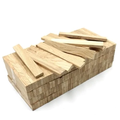 Image of VmG Store Oak Wood 80pcs Wooden Strips 22 x 8 160 mm, Craft Blocks for Crafts, Wall Cladding, Decorative Home Accessories