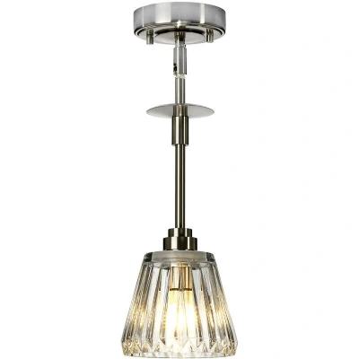 Image of Agatha 1 Light Ceiling Pendant Brushed Nickel IP44, G9