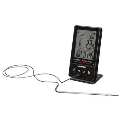 Image of Heston Blumenthal Precision by Salter 540A HBBKCR Premium 5 in 1 Digital Thermometer Air Fryer Probe, BBQ, Roasting, Deep Frying, Grilling, Dual Sensors Food/Oven Temp,Programmed, 0.1C Accuracy