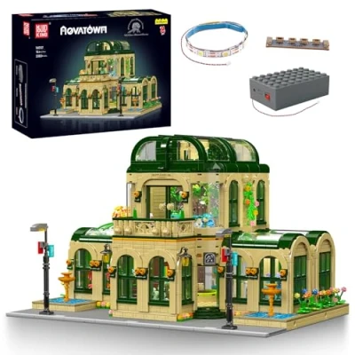 Image of Mould King 16057 MOC Botanical Garden House Building Blocks Kit, Creativity 3383 Parts Modular Model LED with Lighting Architecture Kit