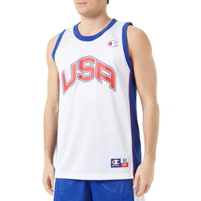 Image of Champion Men&#039;s Legacy Retro Sport USA S/L Tank Top, White, L